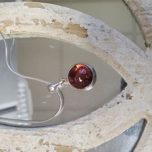 Sterling silver and amber necklace